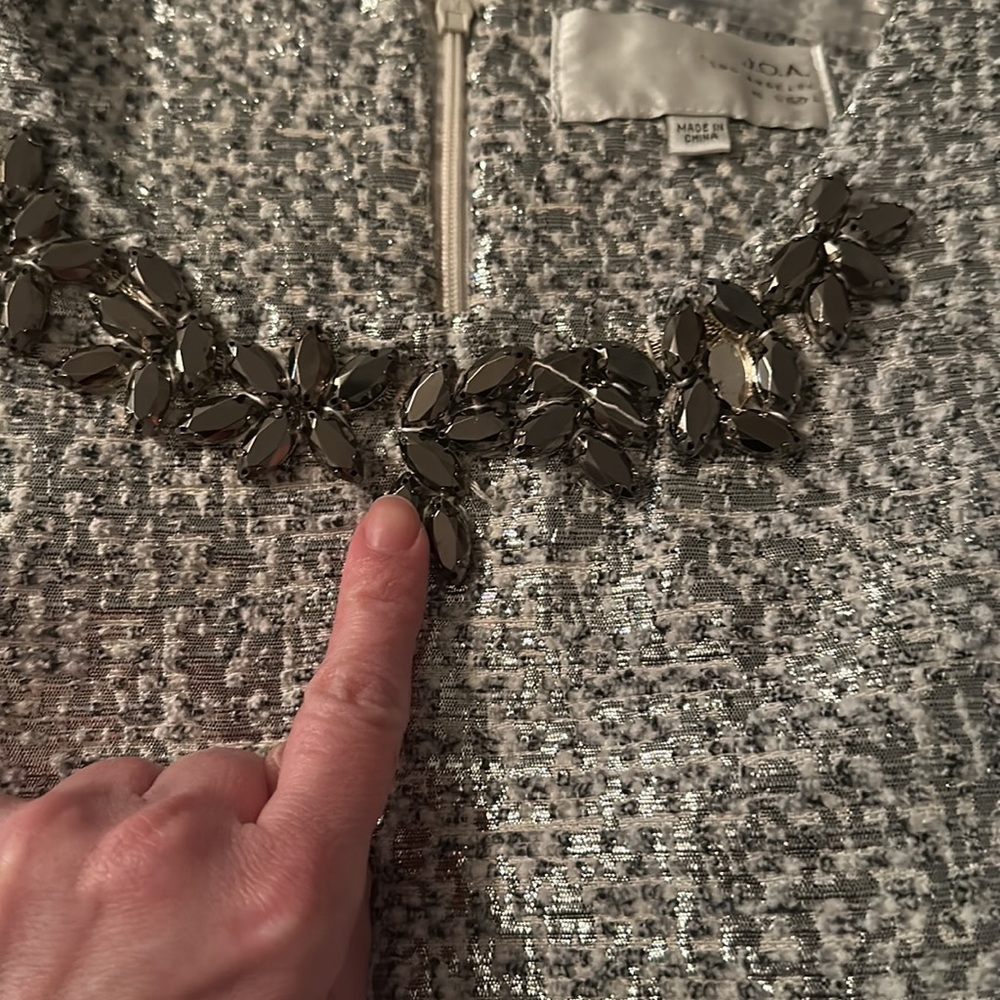 Metallic Jeweled Cocktail Dress - Picture 5 of 5